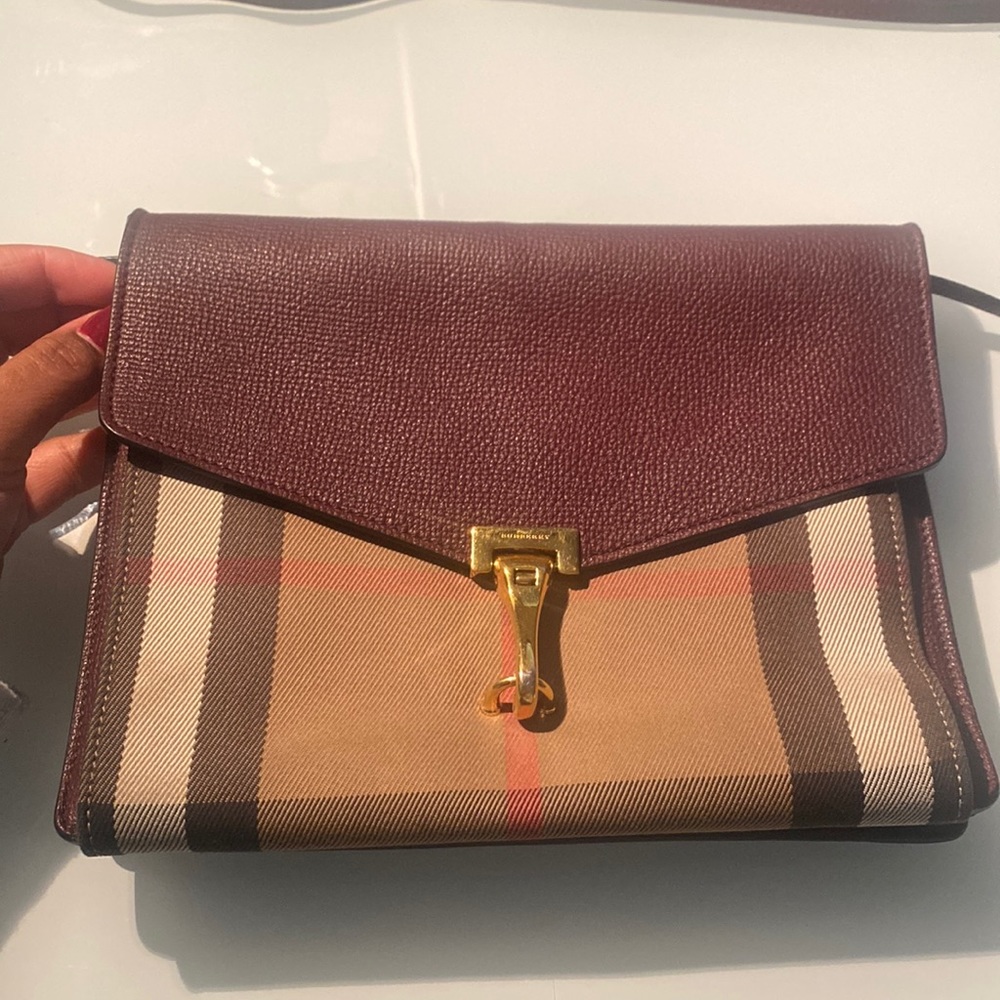 Burberry Derby leather house check small camberley tote